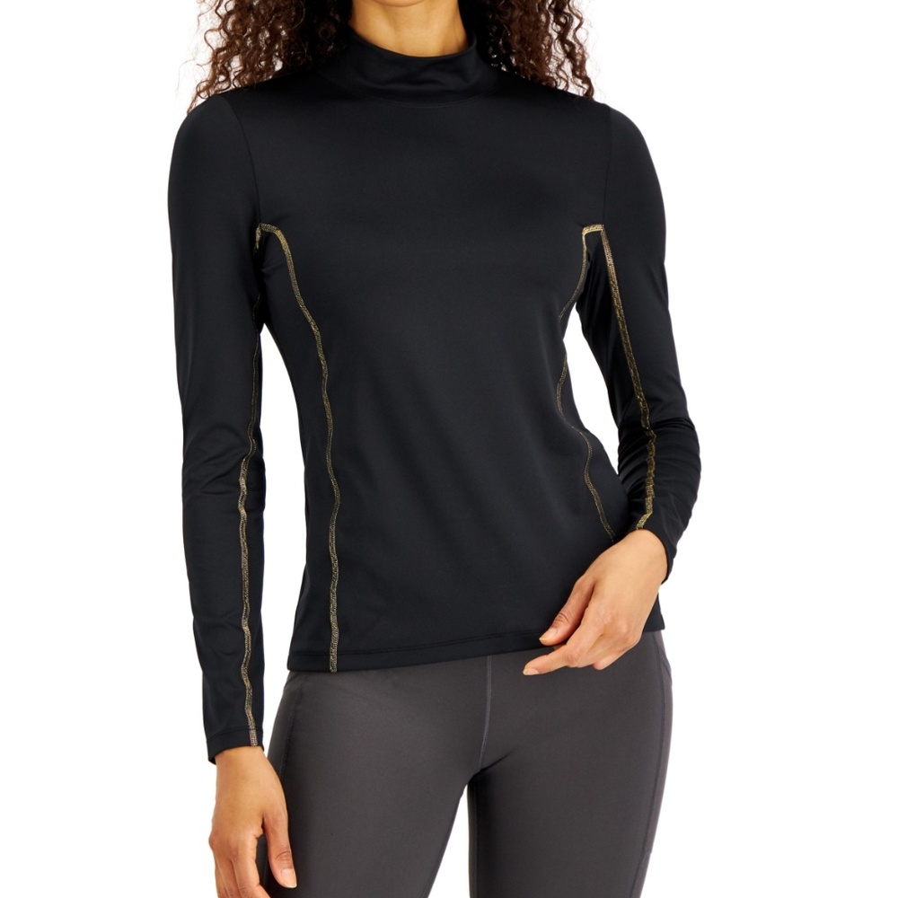 Ideology Women's Metallic-Stitched Top